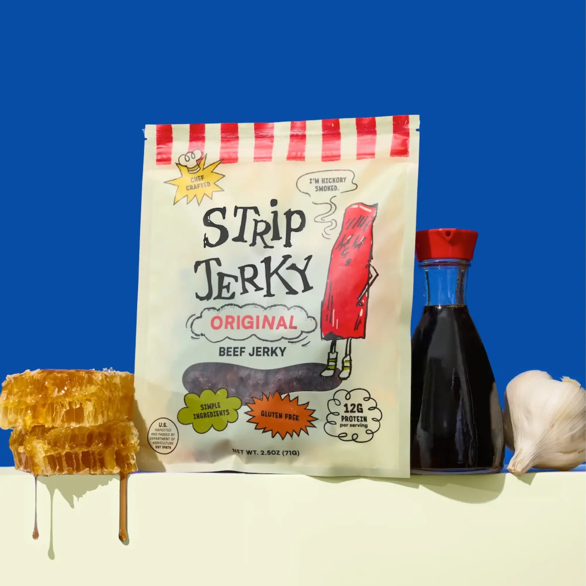 Strip Jerky clean hickory smoked beef jerky