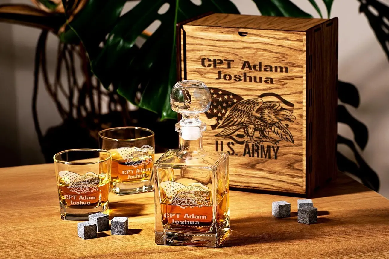 Military-Themed Decanter Set