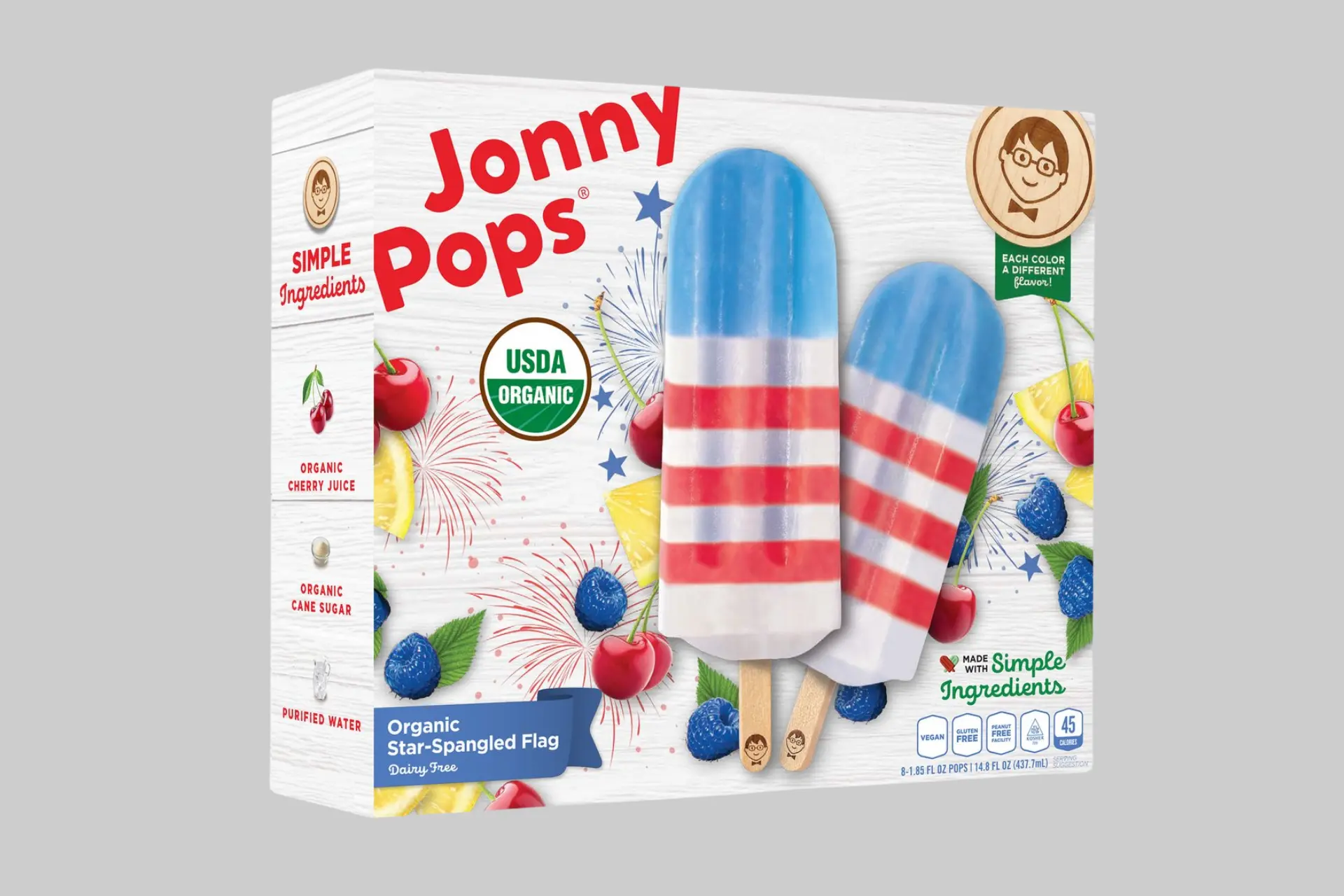JonnyPops Organic Star-Spangled Flag Pops
