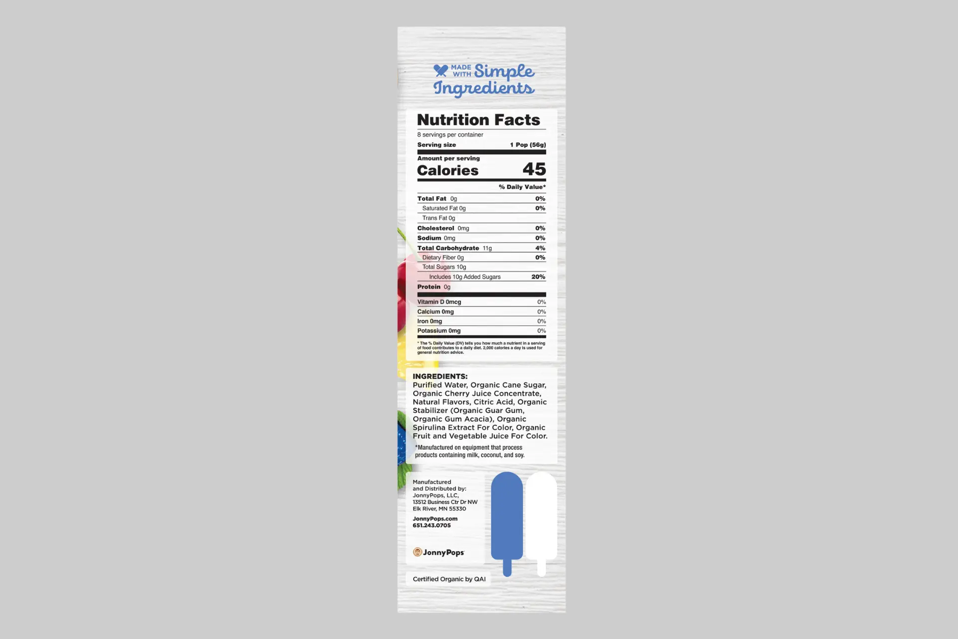 JonnyPops Organic Star-Spangled Flag Pops