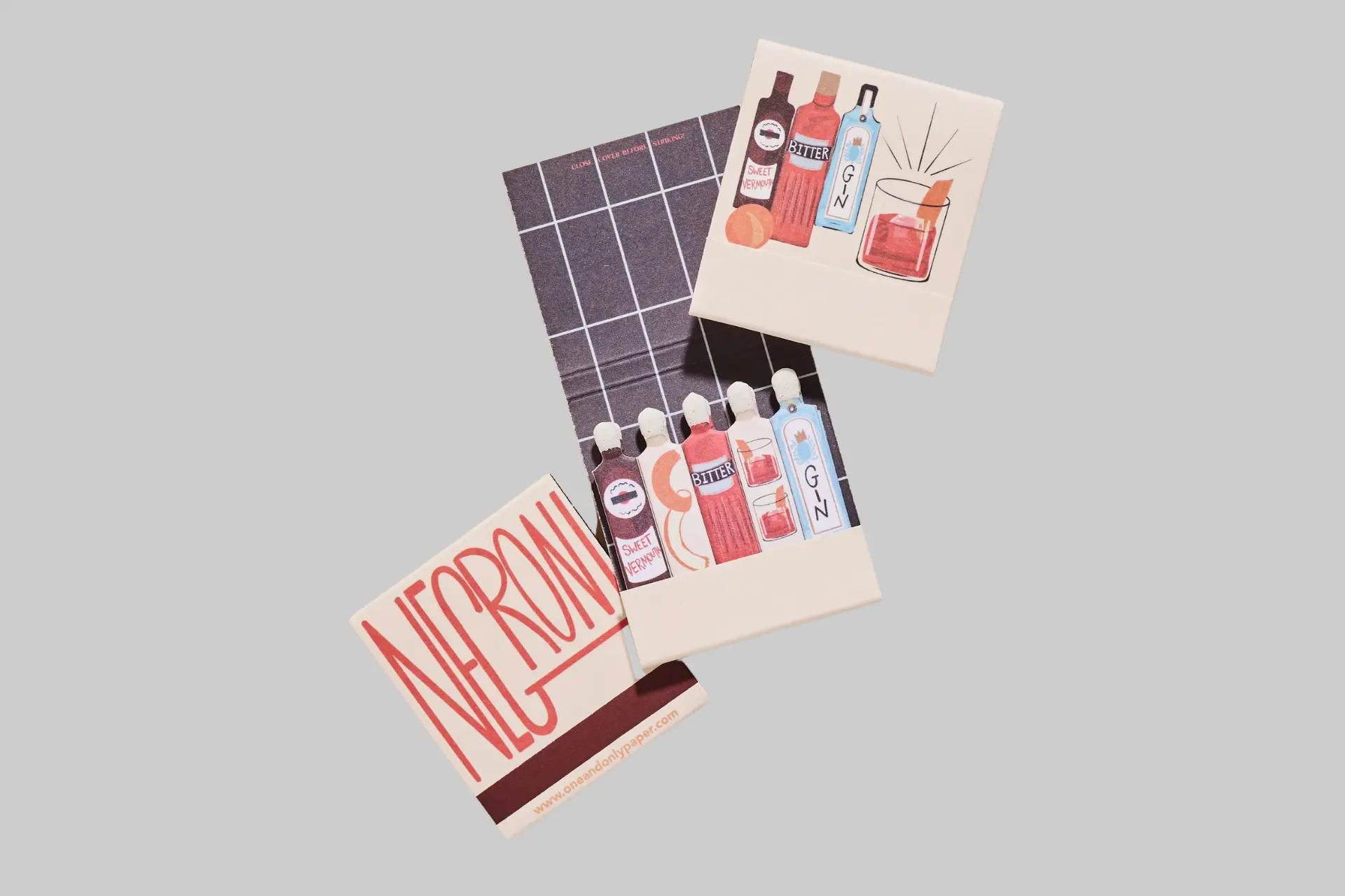 One And Only Paper Negroni Matchbook