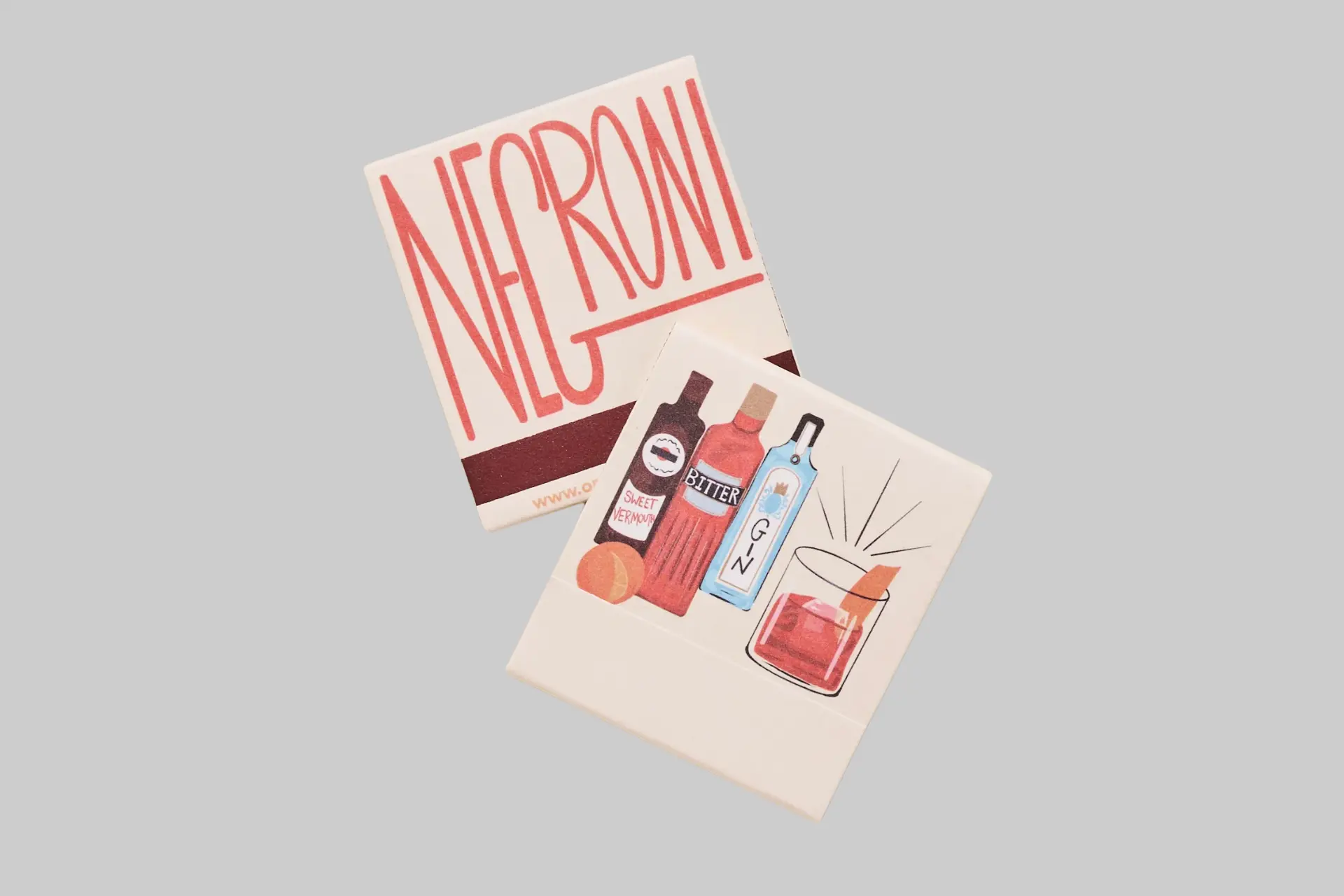 One And Only Paper Negroni Matchbook