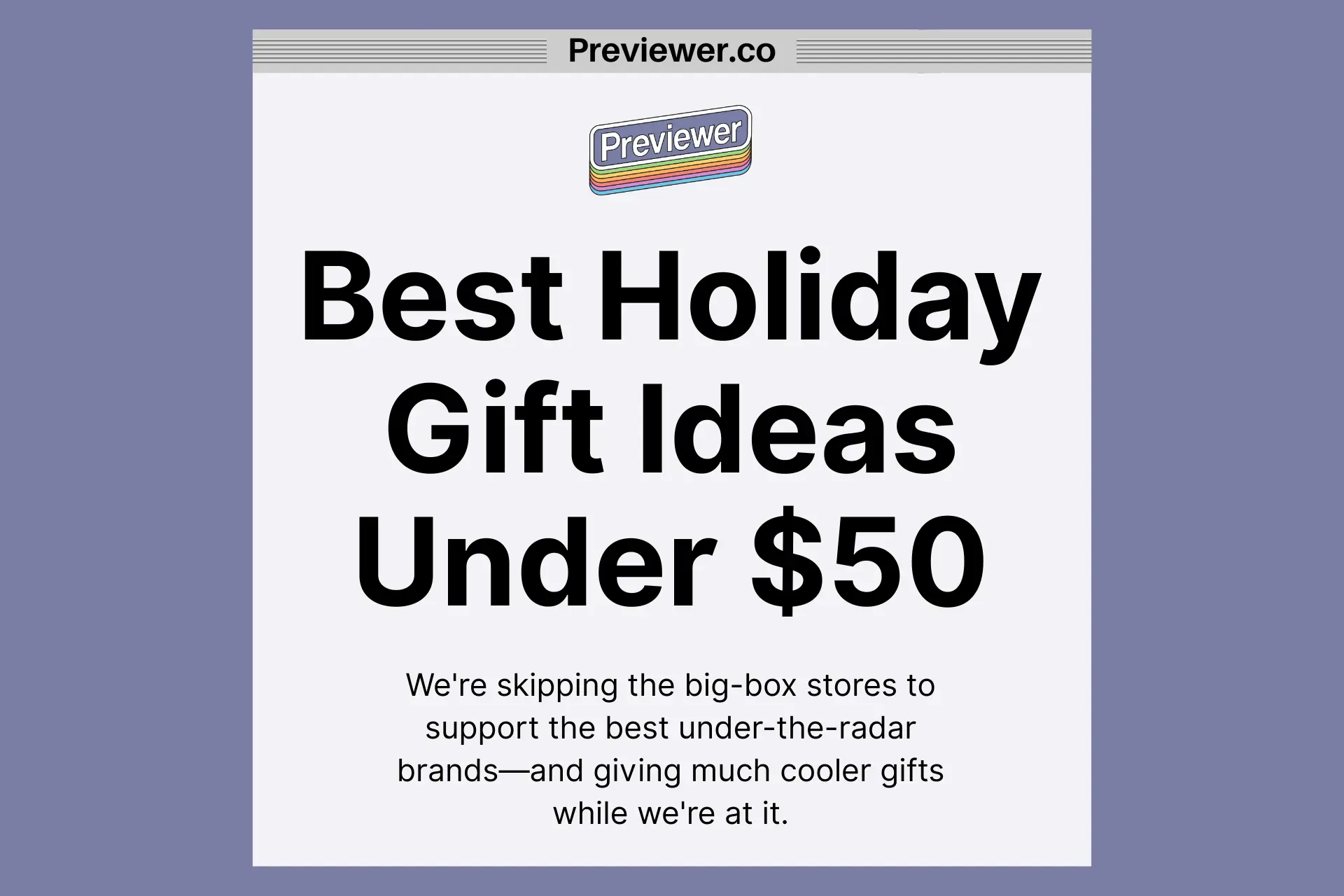 Holiday gifts under $50 cover