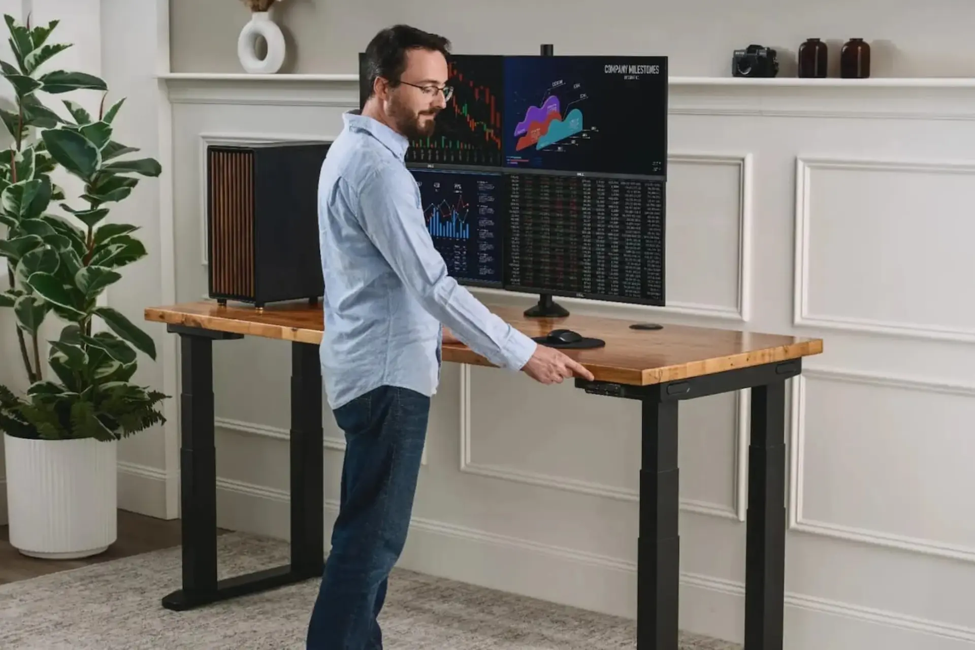 UPLIFT V3 4-Leg Standing Desk in a home office