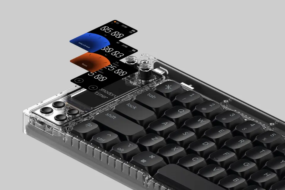 Work Louder Nomad mechanical keyboard with on-board screen UI